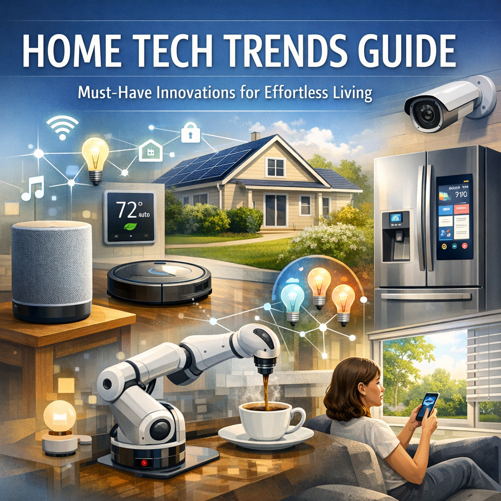 Illustration of Home Tech Trends Guide: Must-Have Innovations for Effortless Living