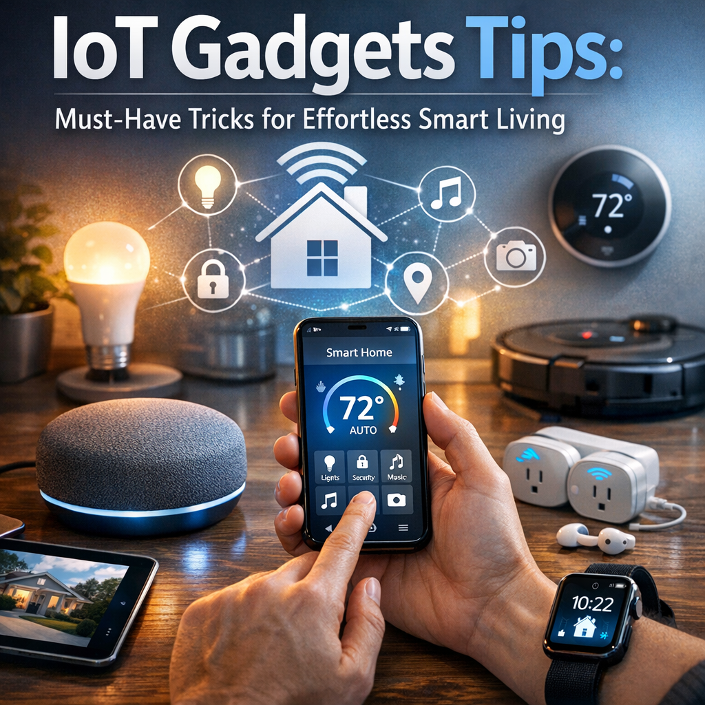 Illustration of IoT Gadgets Tips: Must-Have Tricks for Effortless Smart Living